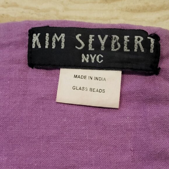 Kim Seybert Glass Bead Pink Purple Placemats Shiny Sparkle Set of 2 14" Square - Picture 8 of 9